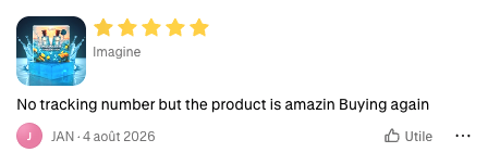 5-star Shop review of Imagine: Buying again.