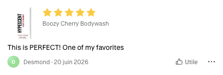 5-star Shop review of Boozy Cherry: This is perfect! One of my favorites.