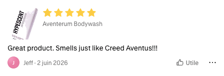 5-star Shop review of Aventerum: Great product. Smells just like Creed Aventus!