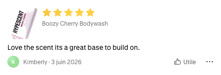 5-star Shop review of Boozy Cherry: Love the scent.